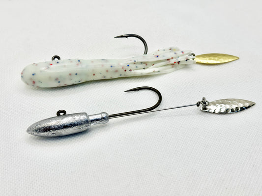 True North Baits - Tube Rigs (1oz - 2pk) - 5/0 Owner Hooks with Stinger  Treble Hook - Lake Trout Fishing - Pike Fishing - Peche - ice Fishing - 6  inch Tube - 4 inch Tube, Hooks -  Canada